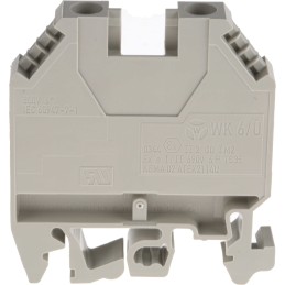 5 pcs - RS PRO Grey Feed Through Terminal Block, 6mm², Single-Level, Screw Termination