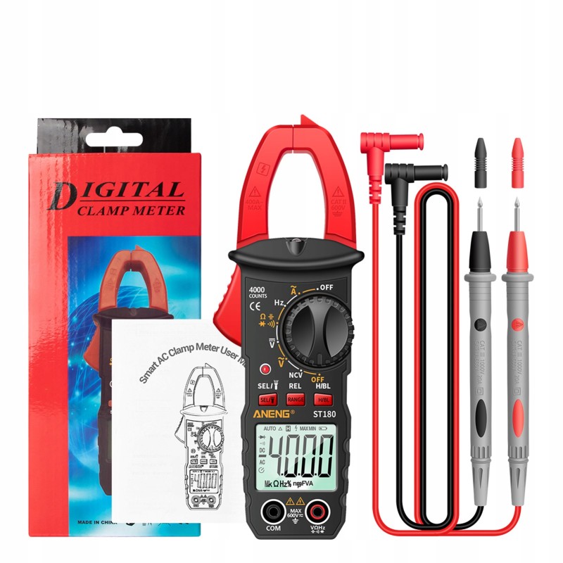 Clamp meter universal digital multimeter clamp aneng st180 red