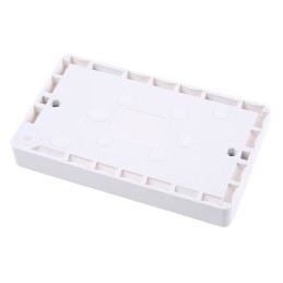1 pcs - MK Electric Logic Plus White Gloss Back Box, BS, IP20, 2 Gangs, 148 x 87 x 16mm