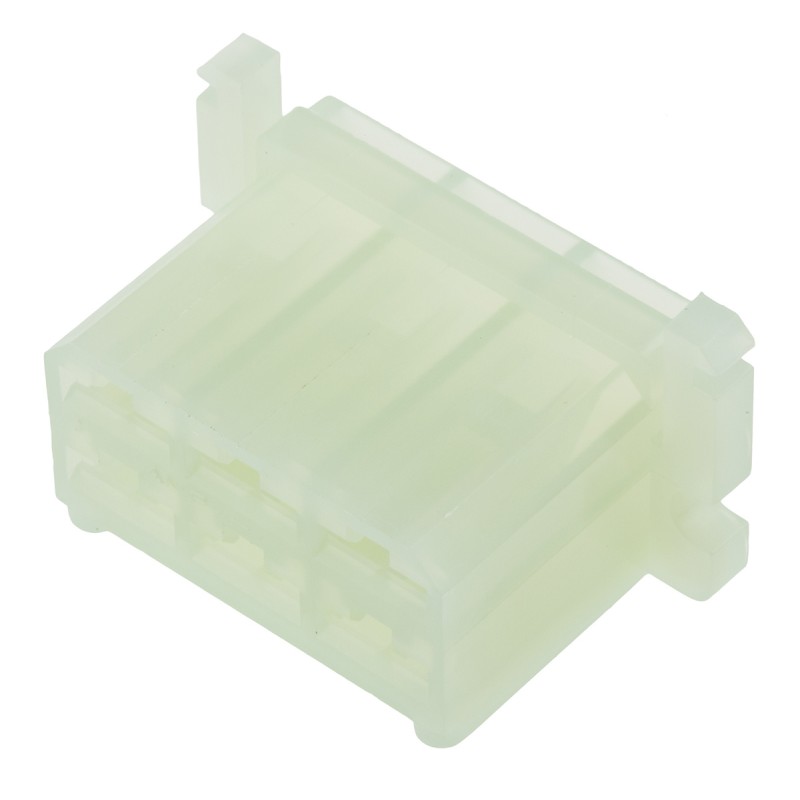 700 pcs - TE Connectivity, AMP FASTIN-FASTON 6 Way Nylon 66 Crimp Terminal Housing, 6.35mm Tab Size, Natural