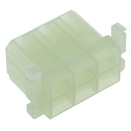 700 pcs - TE Connectivity, AMP FASTIN-FASTON 6 Way Nylon 66 Crimp Terminal Housing, 6.35mm Tab Size, Natural