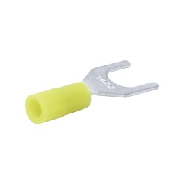 100 pcs - RS PRO Insulated Crimp Spade Connector, 0.2mm² to 0.5mm², 26AWG to 22AWG, M4 Stud Size Nylon, Yellow