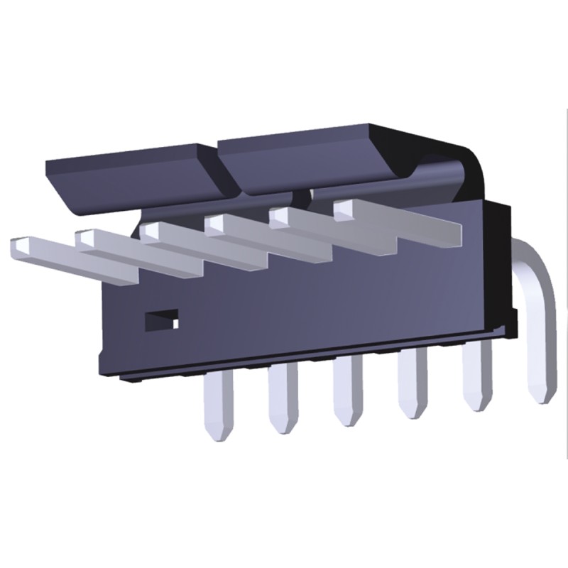 5 pcs - Molex KK 396 Series Right Angle Through Hole Pin Header, 6 Contact(s), 3.96mm Pitch, 1 Row(s), Unshrouded