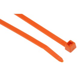 1 Bag of 100 - HellermannTyton Cable Tie, 200mm x 4.6 mm, Orange Polyamide 6.6 (PA66), Pk-100