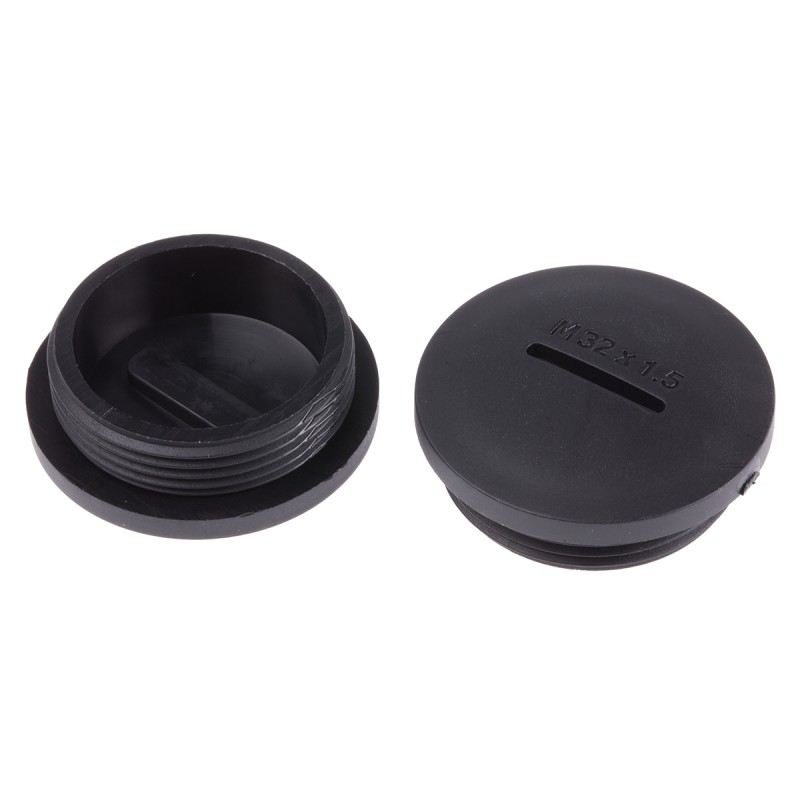 1 Pack of 50 - RS PRO Blanking Plug, M32, 31.7mm Hole Diameter, Nylon 66, 36.6mm Diameter, Threaded