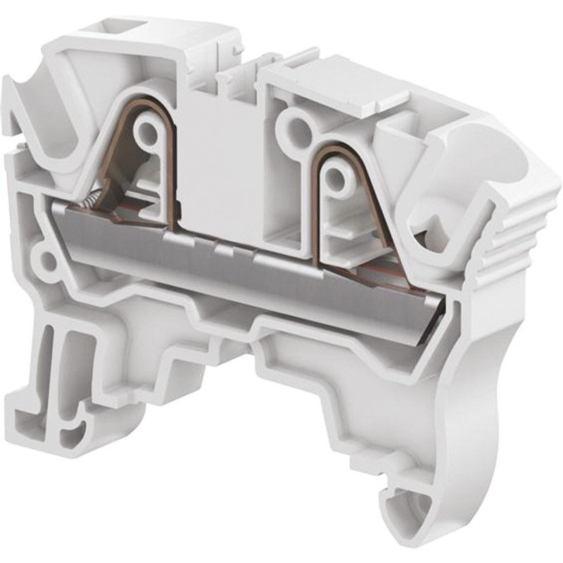 5 pcs - Entrelec ZK6 Series Grey Standard Din Rail Terminal, 6mm², Single-Level, Spring Clamp Termination