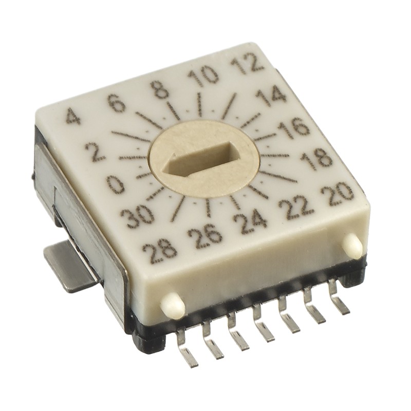 1 pcs - Hartmann 32 Way Surface Mount DIP Switch, Slot Actuator