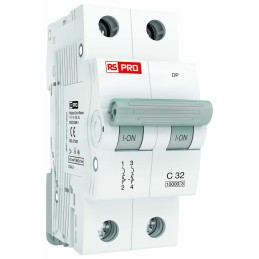 1 pcs - RS PRO MCB, 2P, 16A Curve B, 240V AC, 240V DC, 10 kA Breaking Capacity