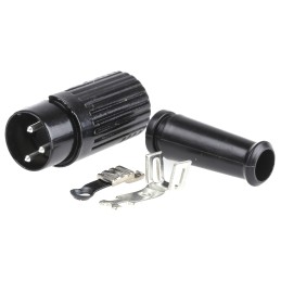 1 pcs - RS PRO 3 Pole Din Plug, 1A, 100 V ac, Push Lock, Male, Cable Mount