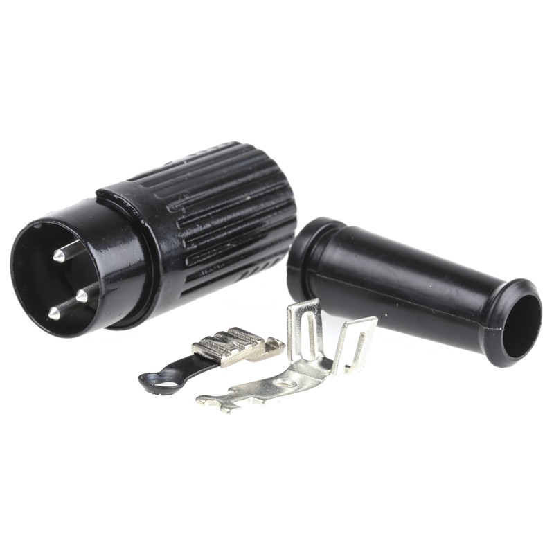 1 pcs - RS PRO 3 Pole Din Plug, 1A, 100 V ac, Push Lock, Male, Cable Mount