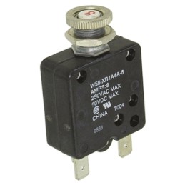 1 pcs - TE Connectivity Thermal Circuit Breaker - W58 Single Pole 50 V dc, 250V ac Voltage Rating, 8A Current Rating