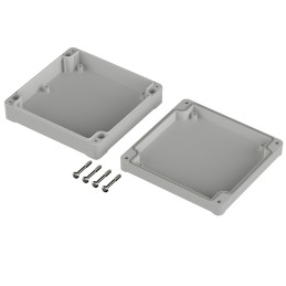 1 pcs - Bopla Euromas II Series Light Grey ABS Enclosure, IP65, Light Grey Lid, 122 x 120 x 37mm