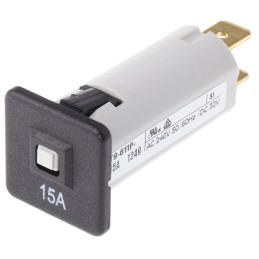 1 pcs - Schurter Thermal Magnetic Circuit Breaker - Single Pole 240 V ac, 32V dc Voltage Rating, 15A Current Rating