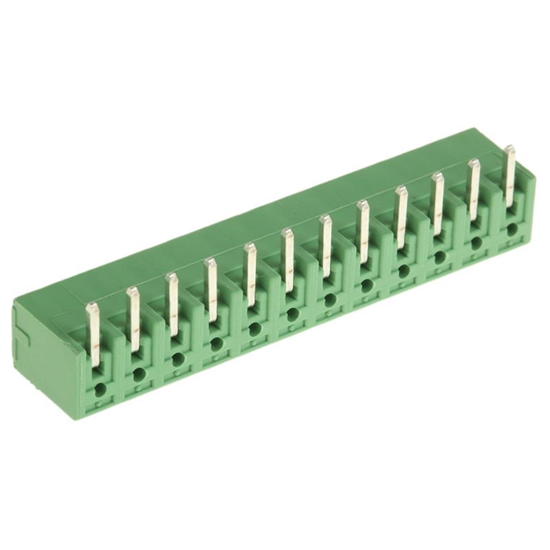 5 pcs - Phoenix Contact 3.81mm Pitch 12 Way Right Angle Pluggable Terminal Block, Header, Through Hole, Solder Termination