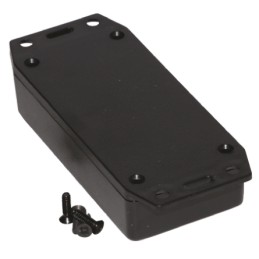 1 pcs - Hammond 1591 Series Black Flame Retardant ABS Enclosure, IP54, Flanged, Black Lid, 100 x 51 x 22mm