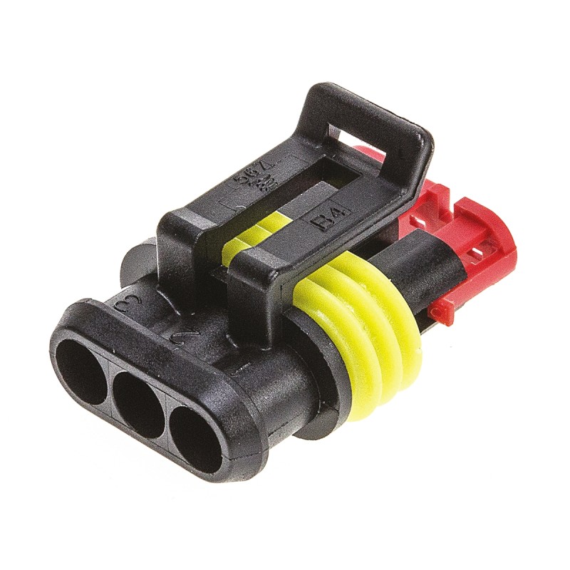 5 pcs - TE Connectivity, AMP Superseal 1.5 Female 3 Way for use with Centerline Wire-to-Wire Connector