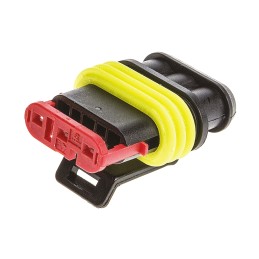 5 pcs - TE Connectivity, AMP Superseal 1.5 Female 3 Way for use with Centerline Wire-to-Wire Connector