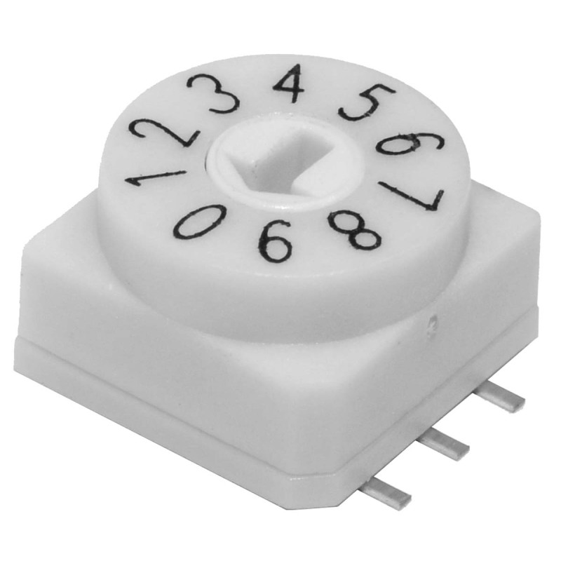 1 pcs - KNITTER-SWITCH 10 Way Surface Mount Rotary Switch, Rotary Coded Actuator, IP67