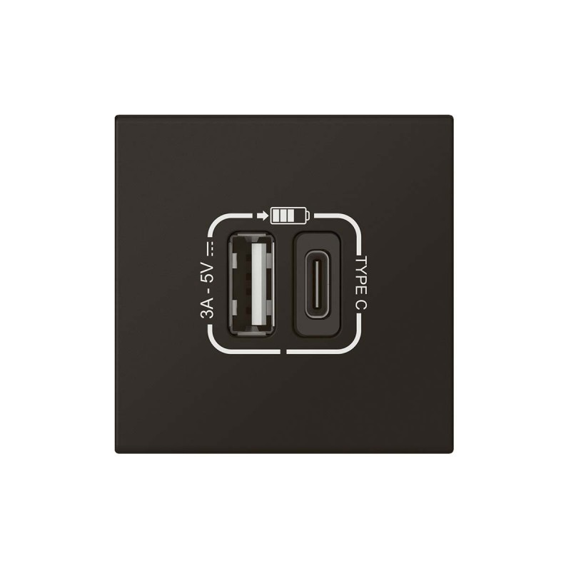 10 pcs - Legrand Black 2 Gang USB Socket, 2 Poles, 3A, Indoor Use