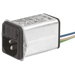 10 pcs - Schurter 1A, 125 V ac, 250 V ac Male Screw Filtered IEC Connector 4301.7001, Quick Connect 1, 2 Fuse