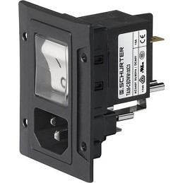 10 pcs - Schurter C14, C18 Panel Mount IEC Connector Socket, 10A, 250 V