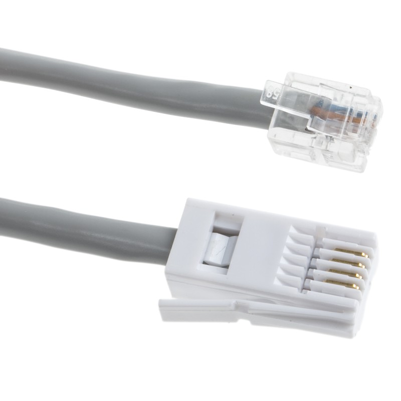 1 pcs - RS PRO Female RJ11 to Male BT Telephone Extension Cable, Grey Sheath, 5m