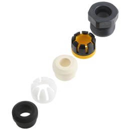 1 pcs - Bulgin 7000 Series Black, Grey, White, Yellow Thermoplastic Cable Gland Kit, PG13.5 Thread, 7mm Min, 13mm Max, IP66,