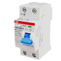 1 pcs - ABB F200 RCCB, 40A, 2 Pole, 30mA, Type A, 230/400V ac