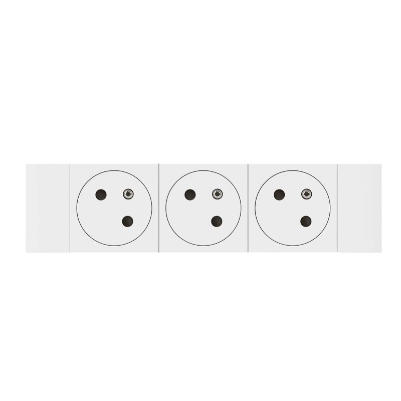 10 pcs - Legrand White 3 Gang Plug Socket, 16A, Type F - German Schuko, Indoor Use