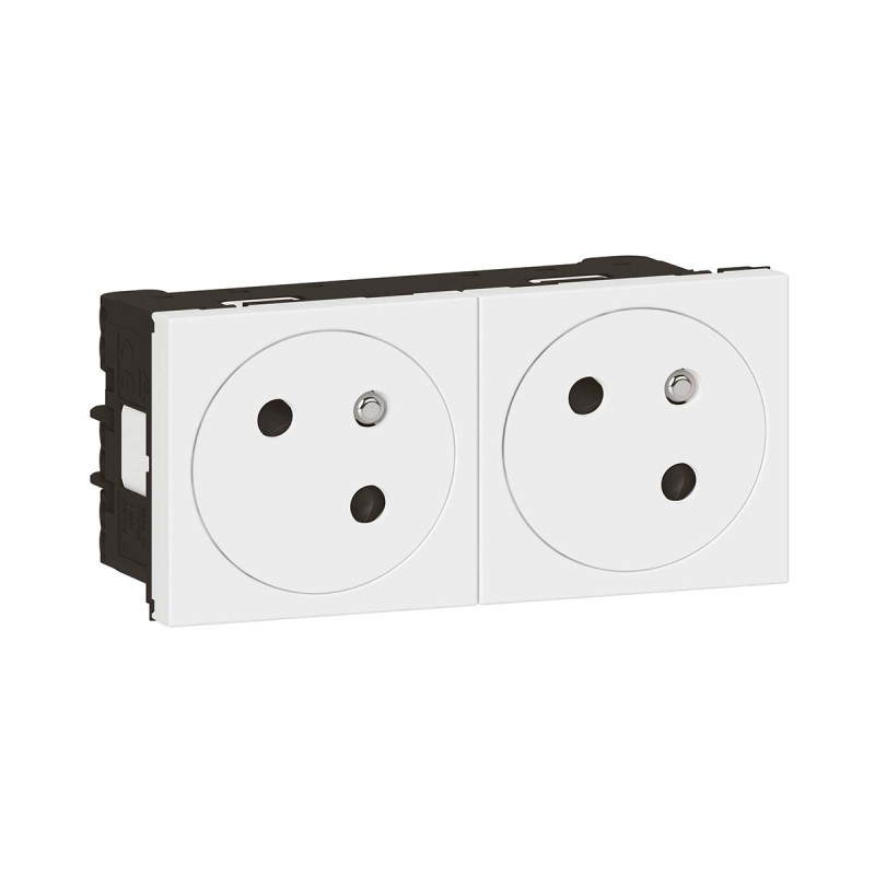 10 pcs - Legrand White 2 Gang Plug Socket, 16A, Indoor Use