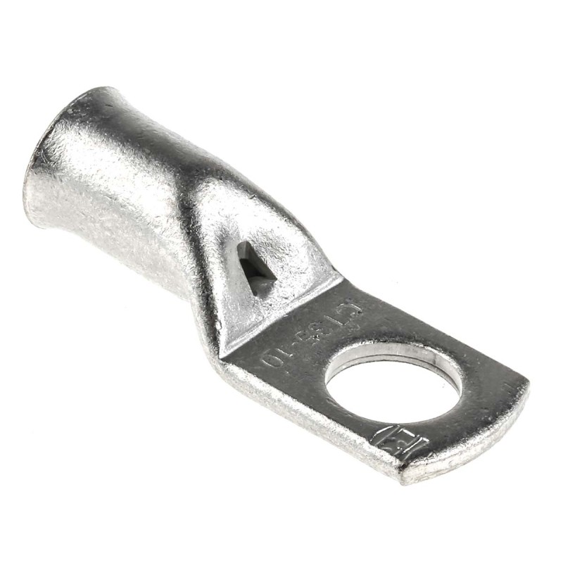 1 Pack of 10 - RS PRO Uninsulated Tubular Ring Terminal, M10 Stud Size to 35mm² Wire Size