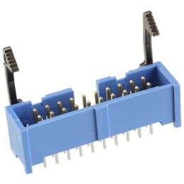 25 pcs - TE Connectivity AMP-LATCH Series Straight Through Hole PCB Header, 20 Contact(s), 2.54mm Pitch, 2 Row(s), Shrouded