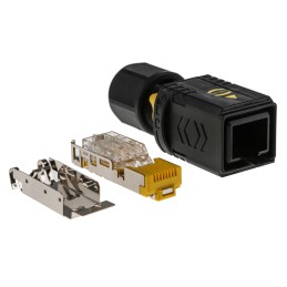 10 pcs - HARTING PushPull V4 Series Male RJ45 Connector, Cable Mount, Cat6, 360° Shield