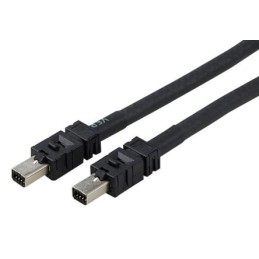 10 pcs - TE Connectivity Male Mini I/O to Male Mini I/O Ethernet Cable, Black PUR Sheath, 2m