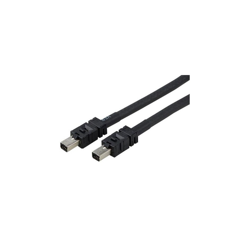 10 pcs - TE Connectivity Male Mini I/O to Male Mini I/O Ethernet Cable, Black PUR Sheath, 2m