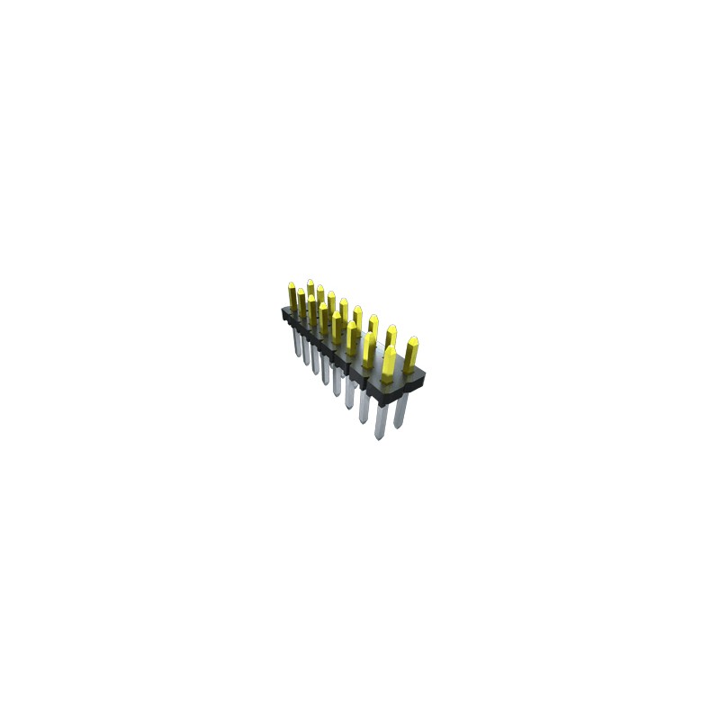 10 pcs - Samtec TLW Series Straight Through Hole Pin Header, 2 Contact(s), 2.54mm Pitch, 1 Row(s), Unshrouded