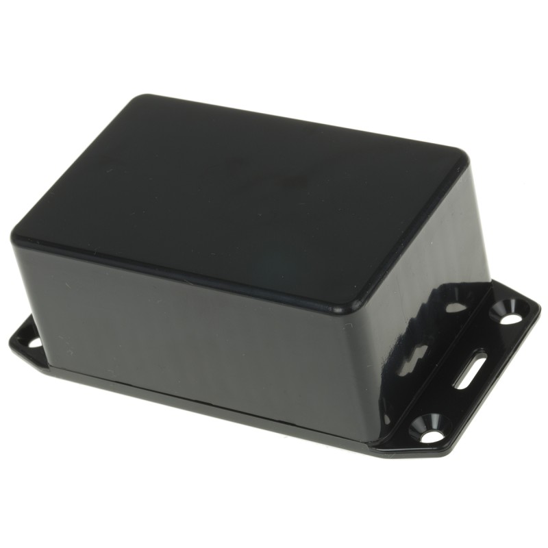 1 pcs - Hammond 1591 Series Black Flame Retardant ABS Enclosure, IP54, Flanged, Black Lid, 85 x 56 x 35mm
