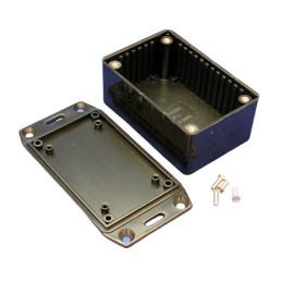 1 pcs - Hammond 1591 Series Black Flame Retardant ABS Enclosure, IP54, Flanged, Black Lid, 85 x 56 x 35mm