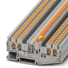 50 pcs - Phoenix Contact 5-QUATTRO-MTB TMR, PT 2 Series Grey Disconnect Terminal Block, 1-Level, Push In Termination