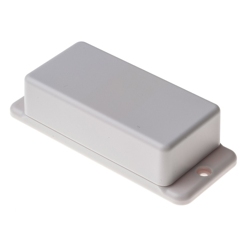 1 pcs - RS PRO White ABS Enclosure, IP40, Flanged, White Lid, 111 x 45.6 x 27.5mm