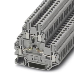 50 pcs - Phoenix Contact UTTB 2.5 Clipline Series Grey Component Terminal Block, Double-Level, Screw Termination