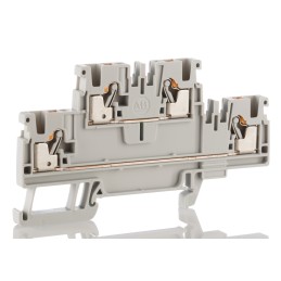 50 pcs - Rockwell Automation 1492-P Series Grey Feed Through Terminal Block