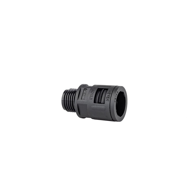 5 pcs - RS PRO Fixed Straight, Conduit Fitting, 12mm Nominal Size, M16x1.5, Polyamide, Black