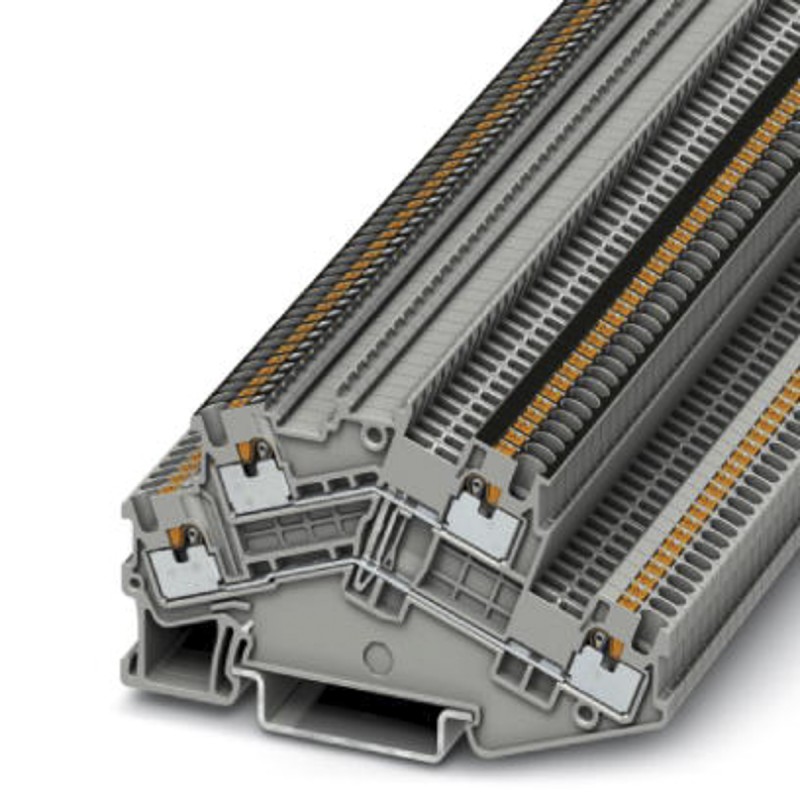 50 pcs - Phoenix Contact PTTBS 1.5/S-PV Series Grey Double Level Terminal Block, Double-Level, Push In Termination