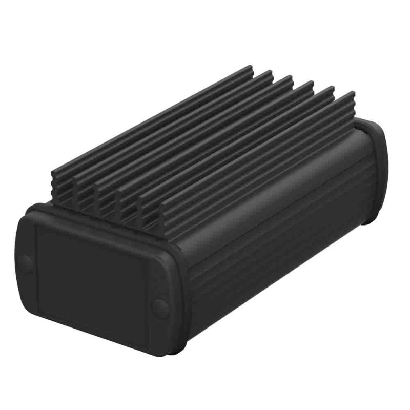 1 pcs - Bopla Alubos (Set) Series Black Aluminium General Purpose Enclosure, IP65, Black Lid, 57 x 32 x 100mm