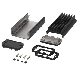 1 pcs - Bopla Alubos (Set) Series Black Aluminium General Purpose Enclosure, IP65, Black Lid, 57 x 32 x 100mm