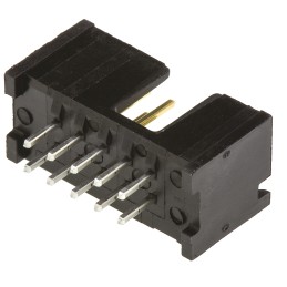 1 pcs - TE Connectivity AMP-LATCH Series, 2.54mm Pitch, 10 Way 2 Row Shrouded Straight PCB Header, Through Hole