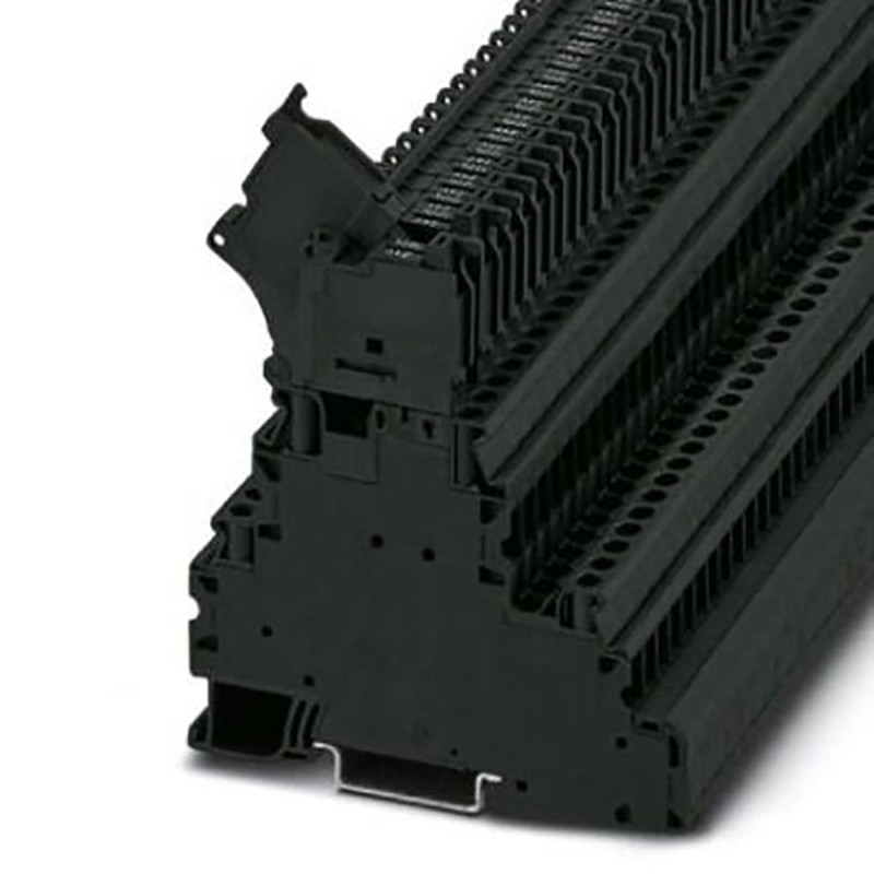 50 pcs - Phoenix Contact UT 4 - L/HESILED Series Black Fused DIN Rail Terminal, 4mm², Double-Level, Fused, ATEX, IECEx