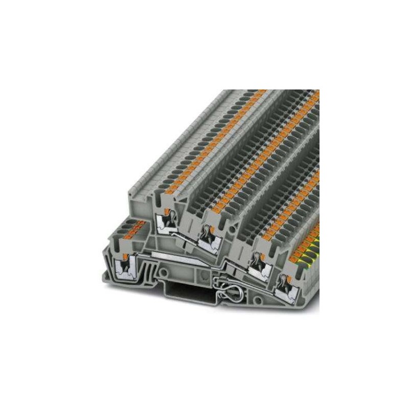 50 pcs - Phoenix Contact 5-Way Earth Terminal Block, 12 AWG Wire, Push In