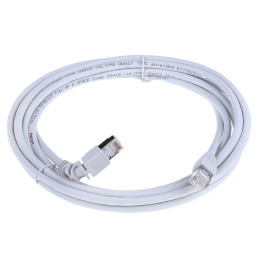 1 pcs - Weidmuller Cat6 Right Angle Male RJ45 to Straight Male RJ45 Ethernet Cable, S/FTP, Grey LSZH Sheath, 3m